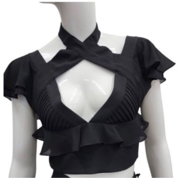 Nasty gal cropped flutter top - Picture 1 of 2